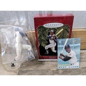 Hank Aaron + Trading Card Atlanta Braves #2 In Series Hallmark Keepsake Ornament